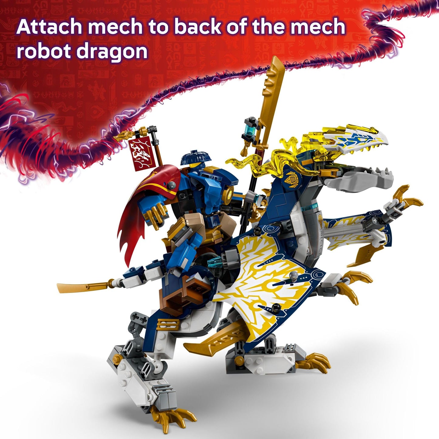 LEGO NINJAGO Rogue’s Mech Dragon Rider Building Toy - Dragons Rising Play Set & 4 Ninja Toy Minifigures for Boys & Girls, Ages 8+ - 2 Ways to Build &