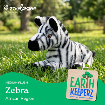 The Petting Zoo Zebra Stuffed Animal Plushie, Gifts for Kids, Earth Keeperz Wildlife Animals, Zoologee Zebra Plush Toy, 12 inches