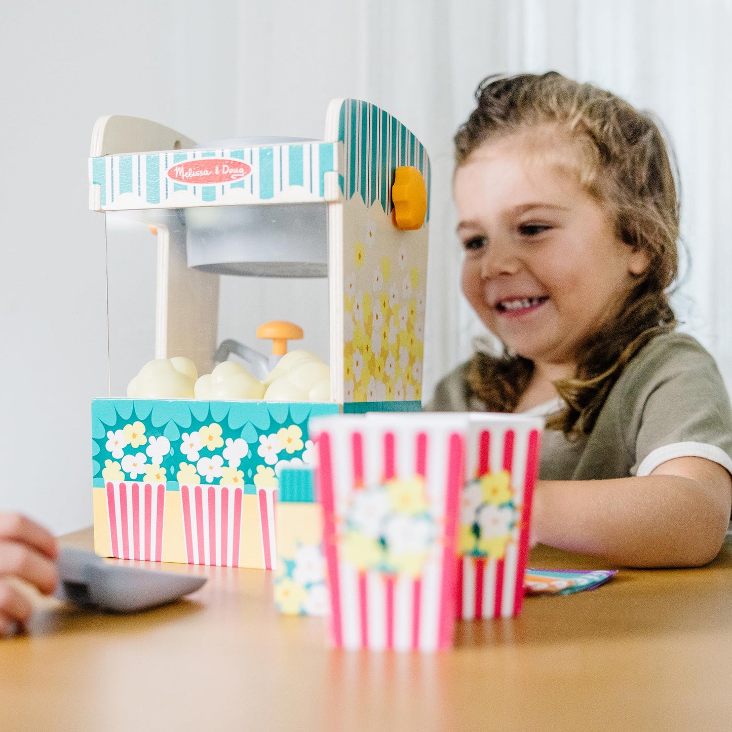 Melissa & Doug Fun at The Fair! Wooden Popcorn Popping Play Food Set - FSC Certified
