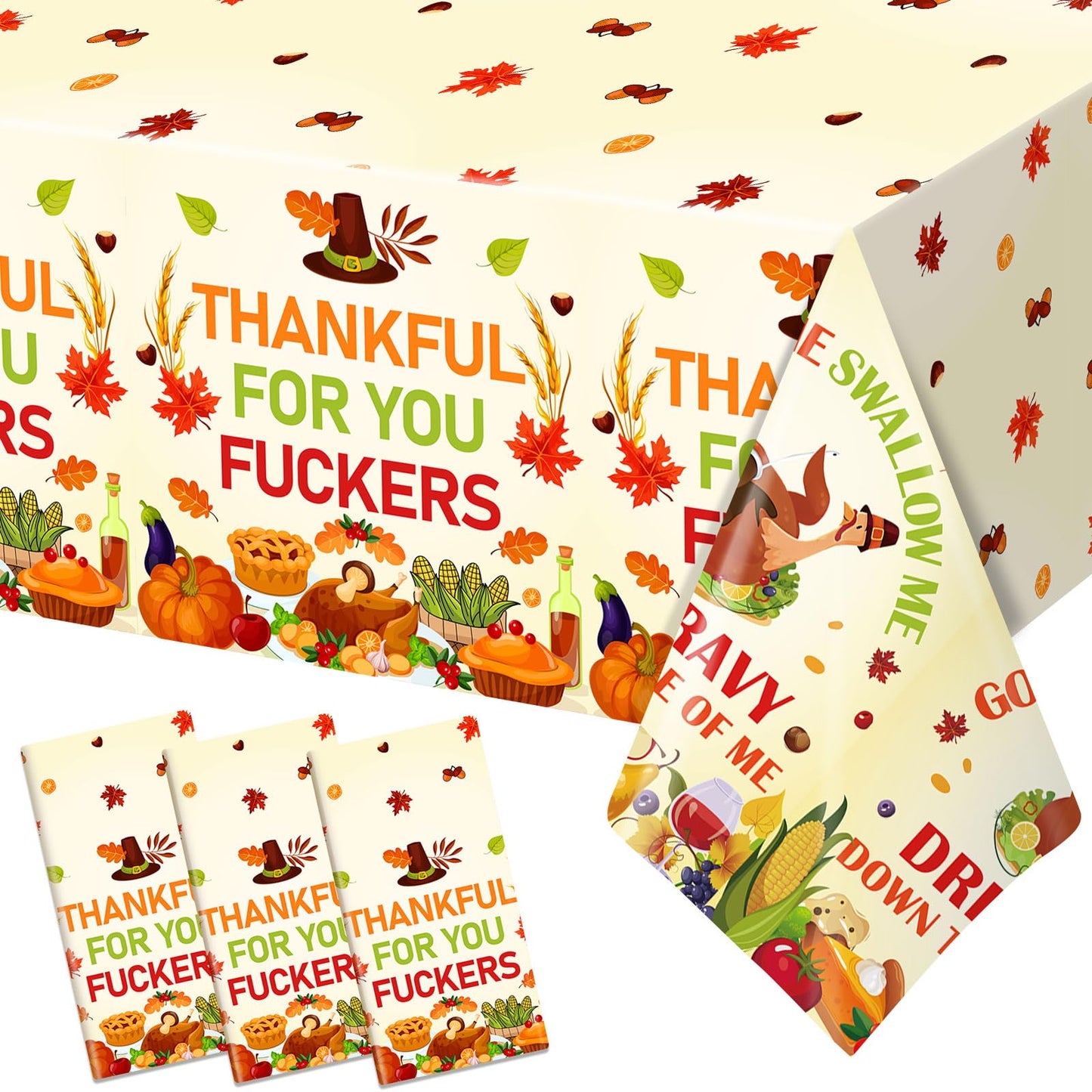 Yavxzvbw 3Pcs Thanksgiving Tablecloth Thanksgiving Party Decorations Tablecloths Friendsgiving Party Decorations Thanksgiving Party Supplies