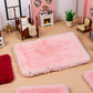 Pink Dollhouse Carpet, Dollhouse Miniature Carpet, Fluffy Mini Dollhouse Rug, Doll House Rug, Lightweight Dollhouse Decor for 1/12, 1/8, 1/6 (Square