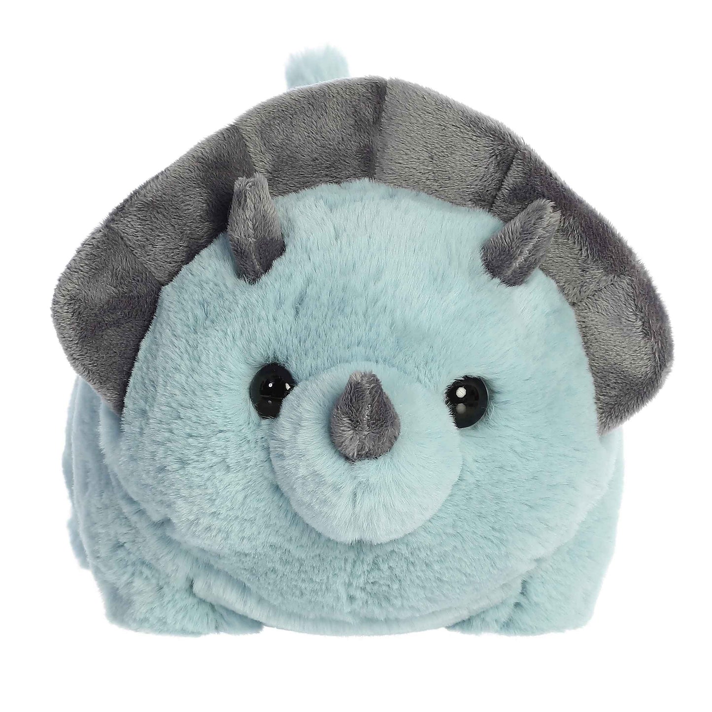 Aurora® Adorable Spudsters™ Taren Triceratops™ Stuffed Animal - Round Shape Makes For Comforting Cuddles - Perfect for Kids All Ages and Animal Loving
