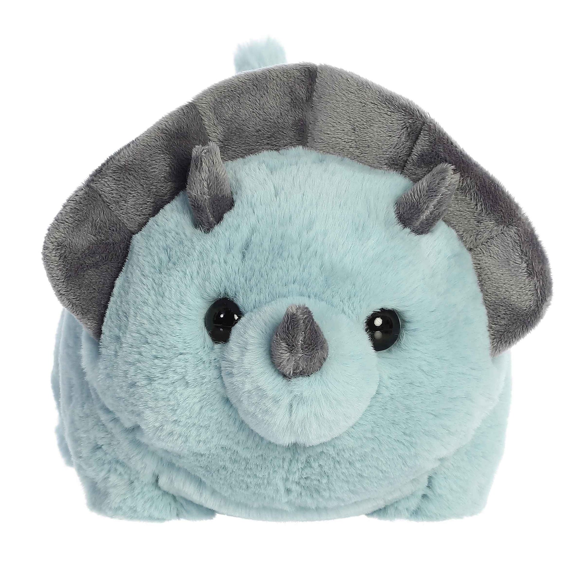 Aurora® Adorable Spudsters™ Taren Triceratops™ Stuffed Animal - Round Shape Makes For Comforting Cuddles - Perfect for Kids All Ages and Animal Loving