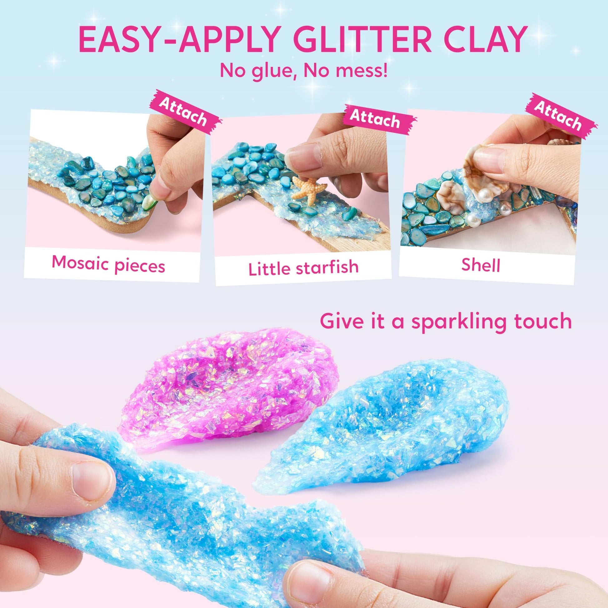 JOVA Klever Kits Mosaic Photo Frame Craft Kit, DIY Crafts for Girls 8-12 6 7 Years Old Girl Gifts Summer Activities, Make Your Own Picture Frame