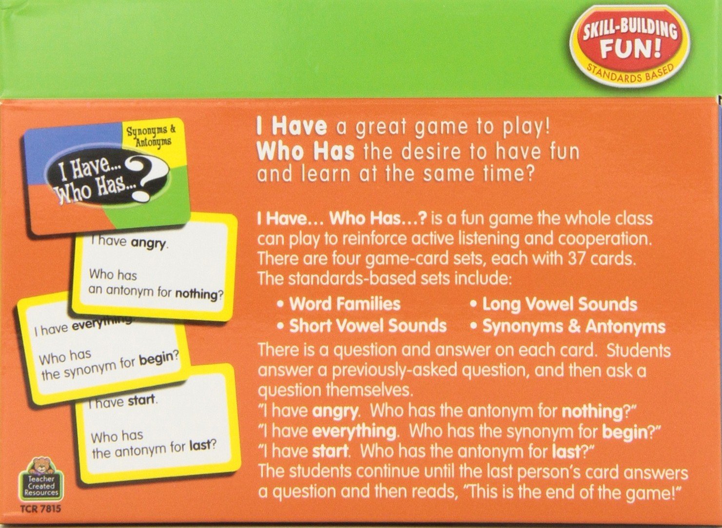 I Have, Who Has?: Language Arts Game, Grades 1-2