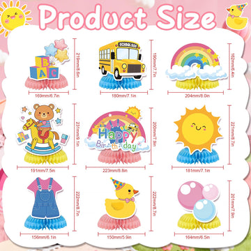 9Pcs Rachell English Teacher Birthday Party Supplies, Fufuddz Cartoon Honeycomb Centerpieces, Teacher Themed Birthday Table Decorations for Fans Girls