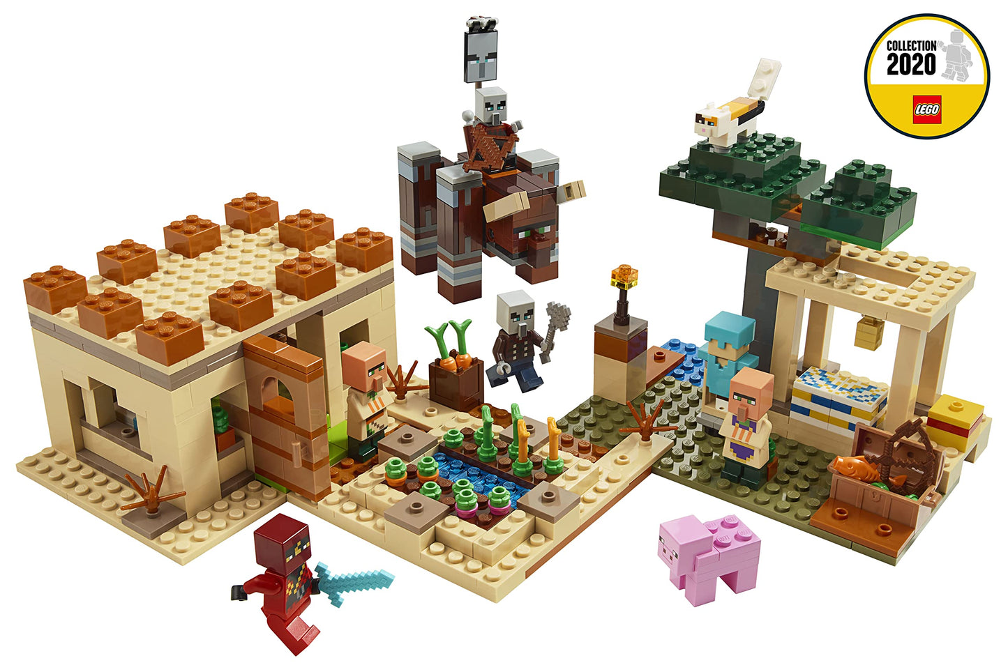 Lego 21160 Minecraft The Illager Raid Village Building Set with Ravager and Kai, Adventure Toys for Kids