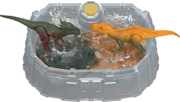 Mattel Mattel Jurassic World Dino Reveal Dinosaur 2-Pack of Toys with Battle Arena, Warm Water Uncovers Full Decoration, Color Change Play, Species