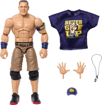 Mattel WWE Elite Action Figure & Accessories, Greatest Hits 2025 Series, 6-inch Collectible John Cena with 25 Articulation Points & Swappable Hands