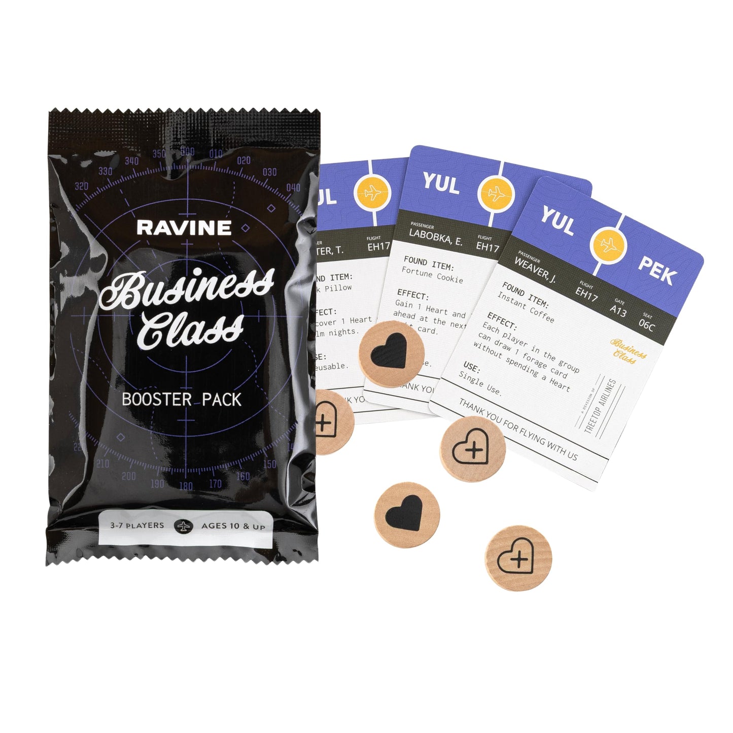 Stellar Factory Ravine Booster Pack: Business Class | 10 New Wreckage Cards | 6 Additional Heart Tokens | Ravine Expansion