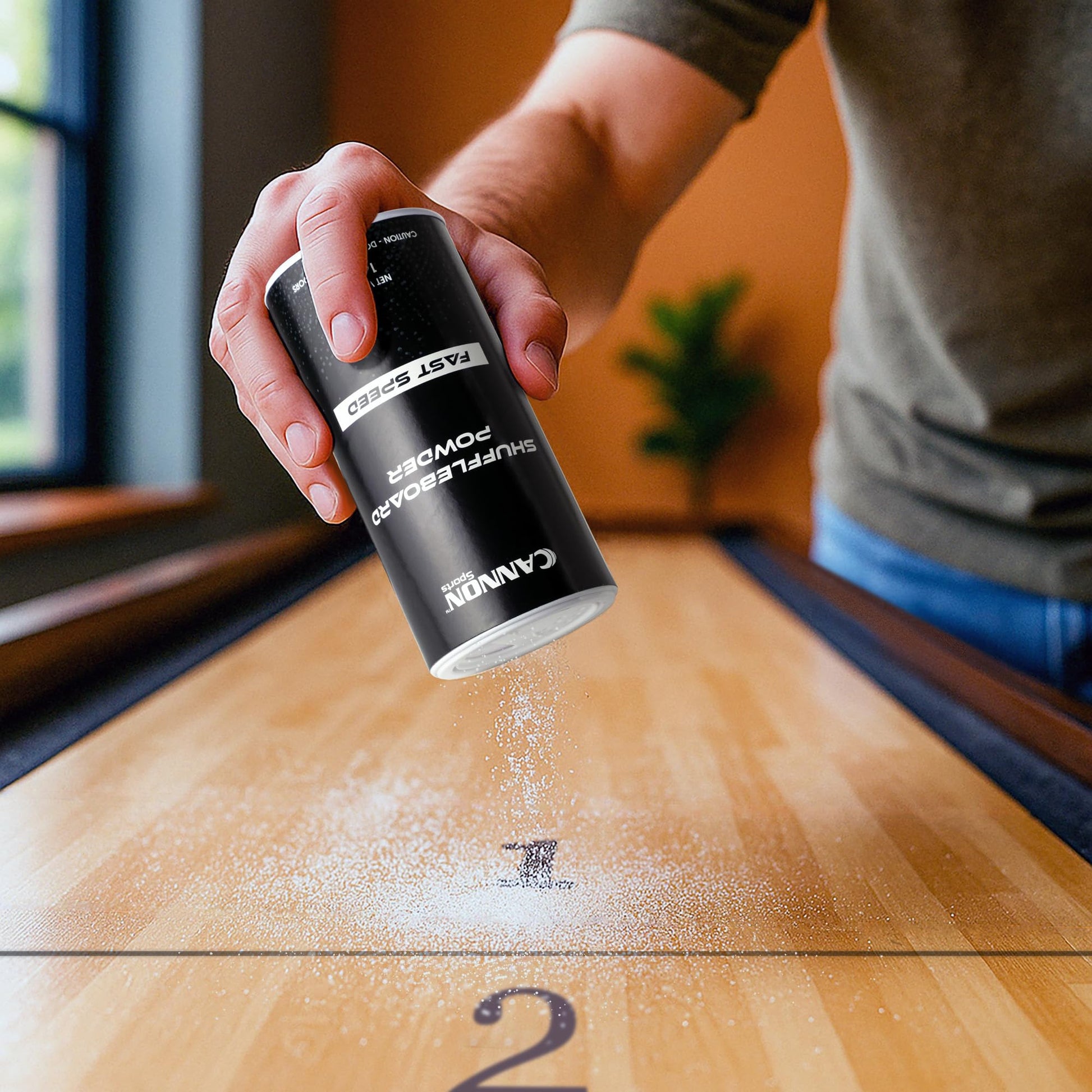 Cannon Sports Shuffleboard Powder - Premium Shuffleboard Wax with Granular Silicone Beads or Corn Meal - 3 Speed Options - Smooth Glide Non-Abrasive