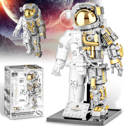 blast orby Space Astronaut Building Block Set, 966 Pcs Astronaut Building Set for Adults, Space Building Kit Toys Gifts for Kids 8-14 with Display