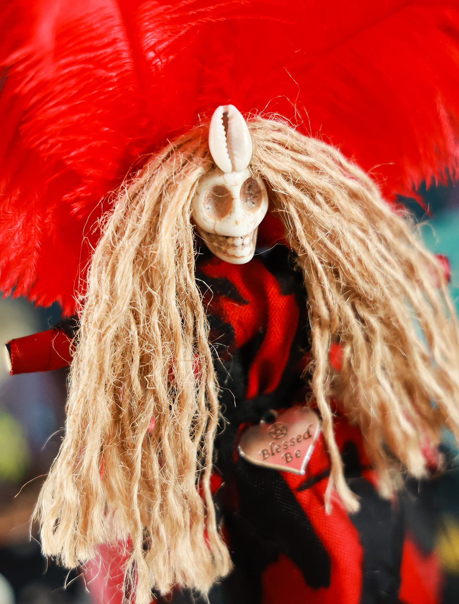 Nosadi Voodoo Doll Handmade Set Real Hemp Rope Wrapped Skull Horror Witches Poppet Gifts Doll for Halloween Birthday Christmas Party Gift Supplies