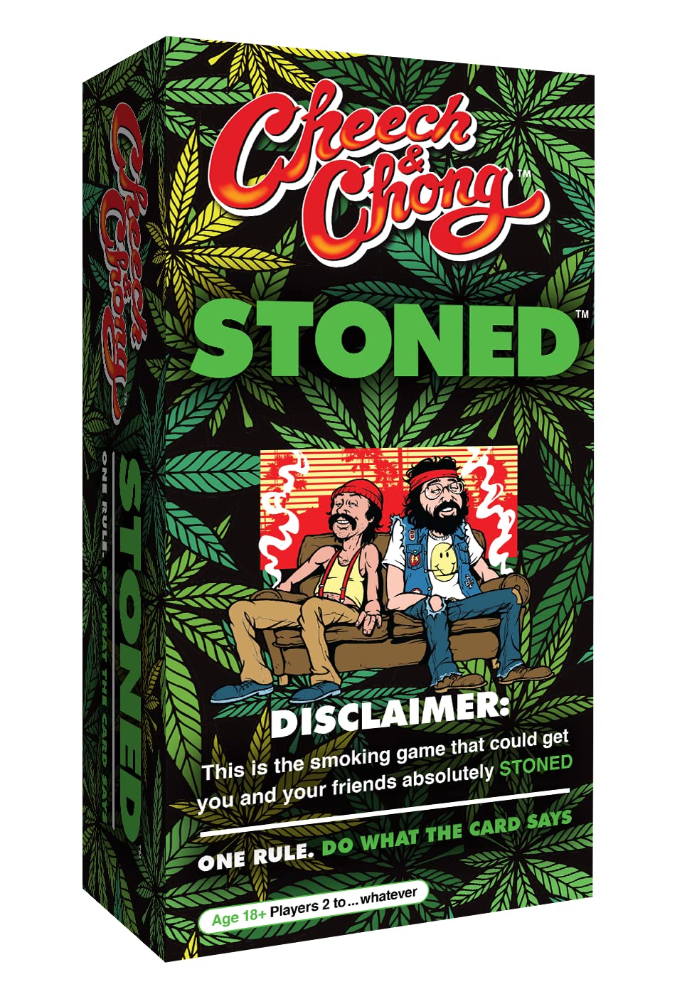 Cheech & Chong Stoned Card Game, Play with Stoner Mates, 1 Rule Only - Do What The Card Says, Get Sky High, Grass, Munchies, & Good Music Encouraged