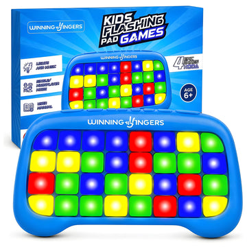 Winning Fingers Flashing Pad Electronic Memory and Brain Game - Handheld Stem Toys for Kids - Cool Gadgets, Games for Boys and Girls - Fun Family Game