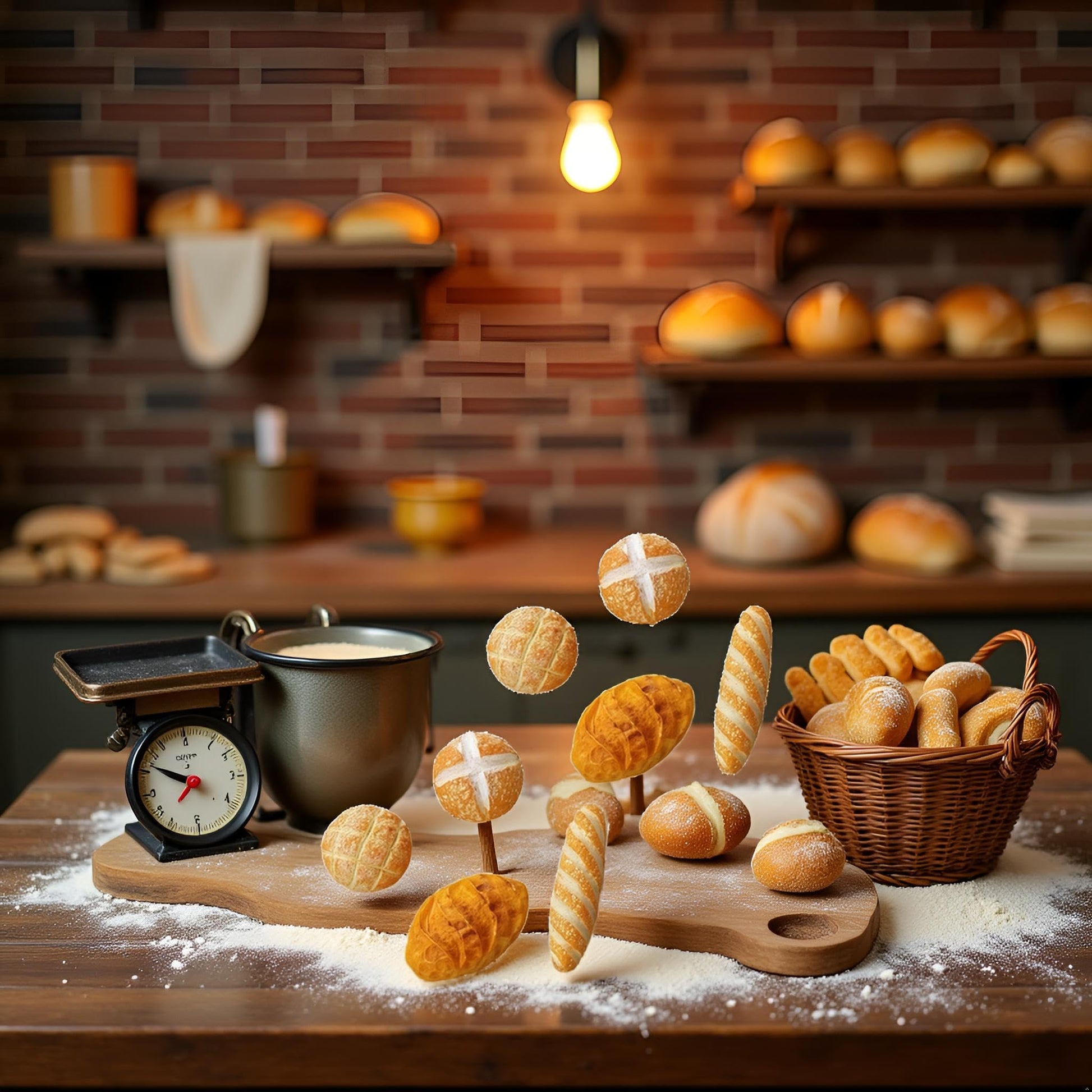8Pcs 1/12 Miniature Bread Resin Dollhouse Decoration Mix Bakery Bread Mini House Food Decoration Accessories
