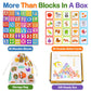 Humerry Wooden Alphabet Blocks with Flash Cards, 36 PCS ABC Learning Blocks for Toddlers 1-3
