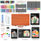 Shuttle Art 149 Piece Deluxe Art Set, Art Supplies in Wooden Case, Painting Drawing Art Kit with Crayons Colored Pencils Oil Pastels Watercolor Cakes