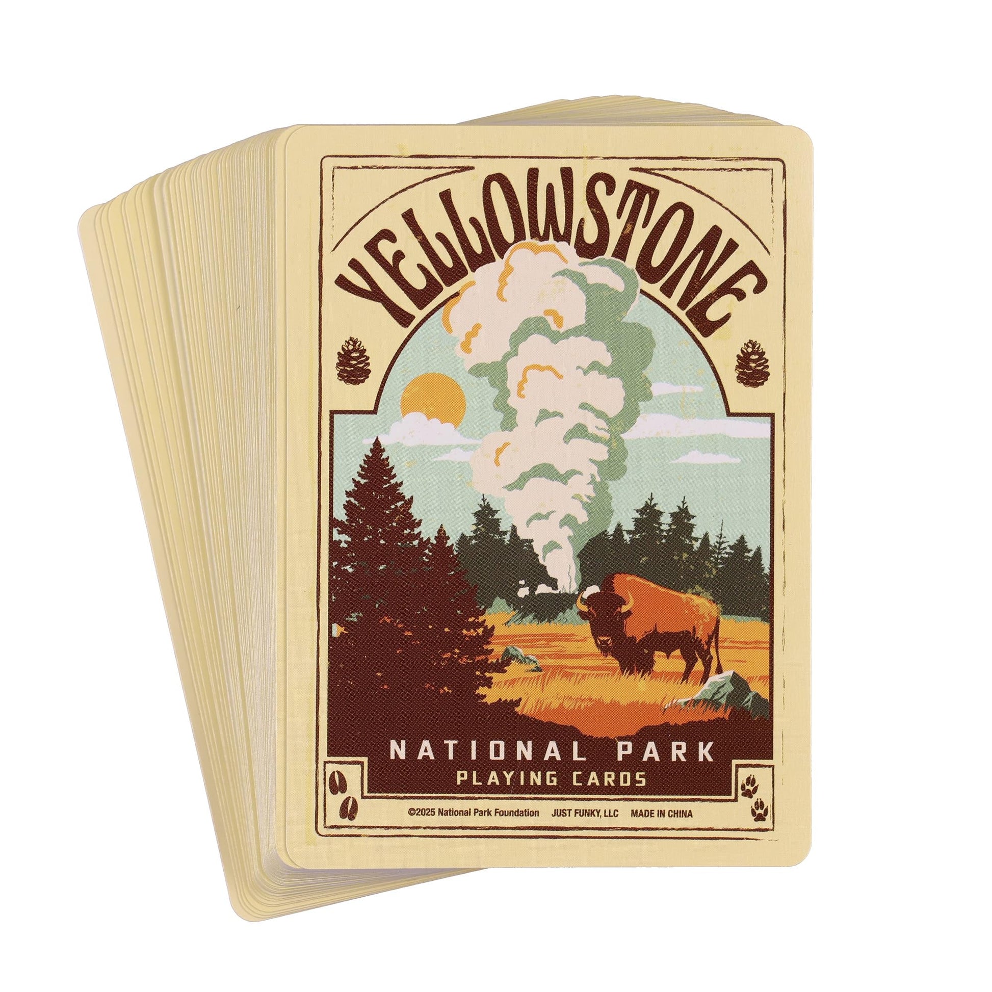 JUST FUNKY Yellowstone National Park Playing Cards Design 52 Count Deck