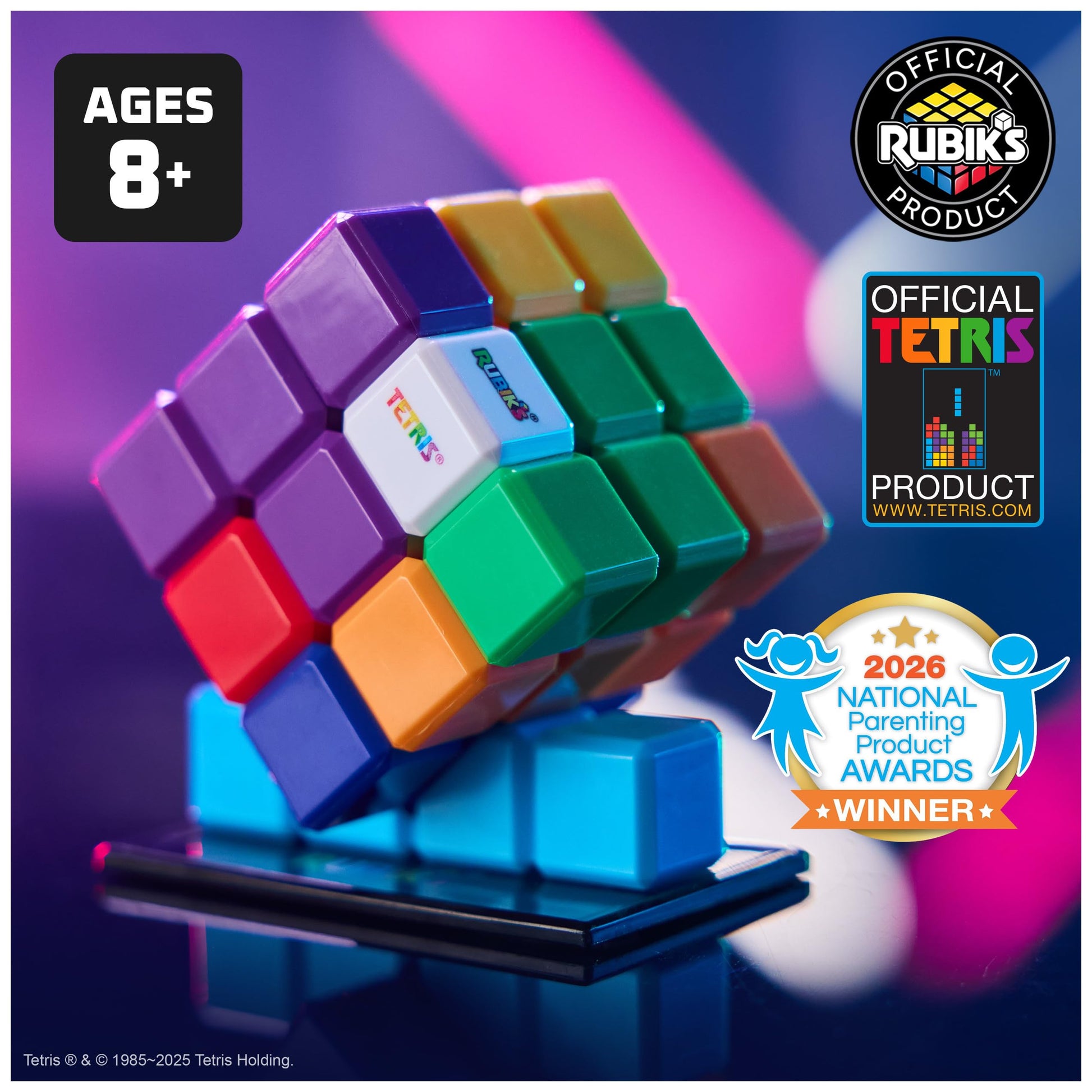 Rubik's Cube Tetris Edition 3x3 Cube Shapeshifting Puzzle Game Brain Teaser