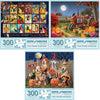 Bits and Pieces - Value Set of (3) 300 Piece Jigsaw Puzzles for Adults - Each Puzzle Measures 18" x 24" - 300 pc Large Piece Halloween Jigsaws by