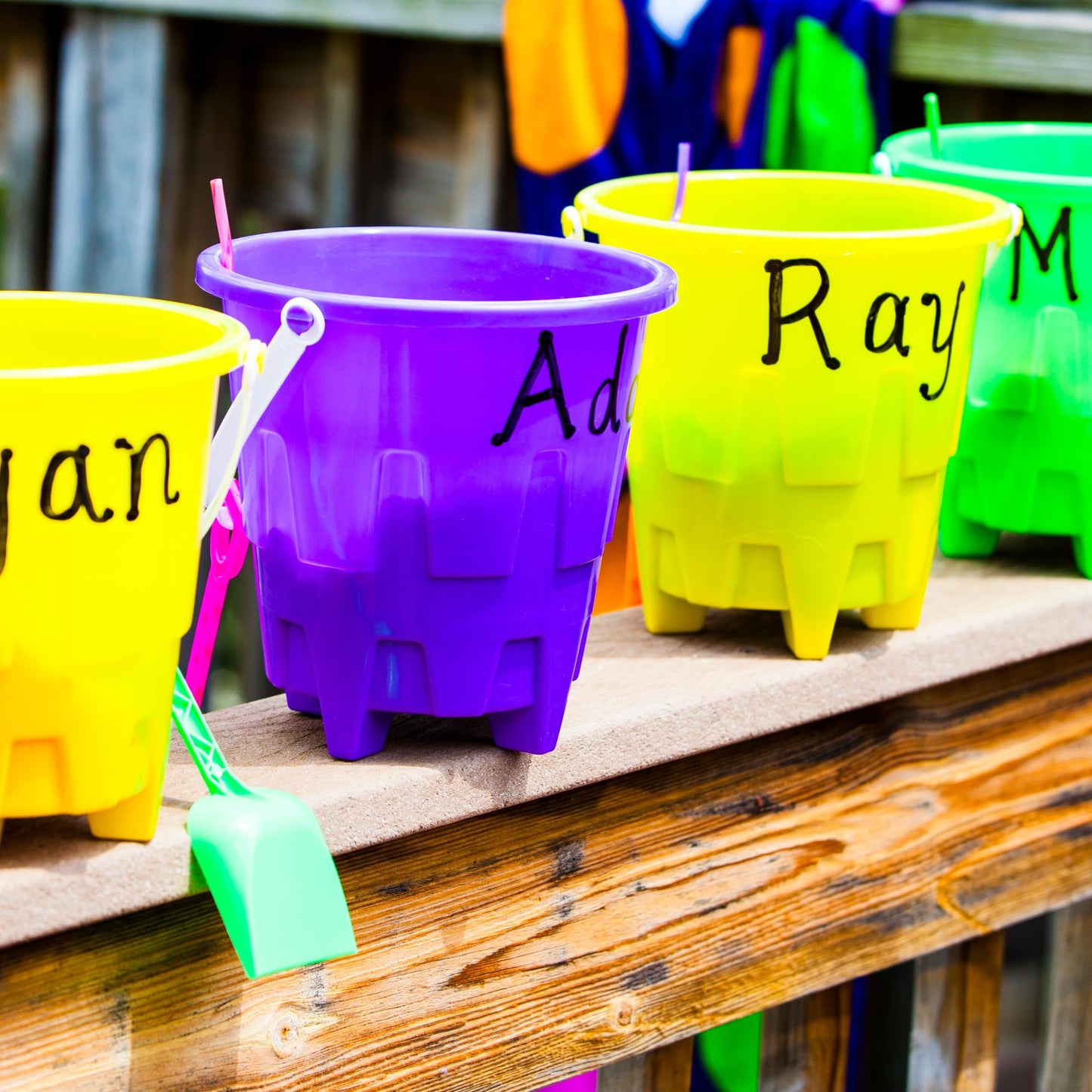 4E's Novelty 12 Sets Beach Toys - Includes 12 Sand Buckets, 12 Shovels, 24 Sand Molds for Kids - Small 5.75" Beach Buckets Bulk, Summer Party Favors
