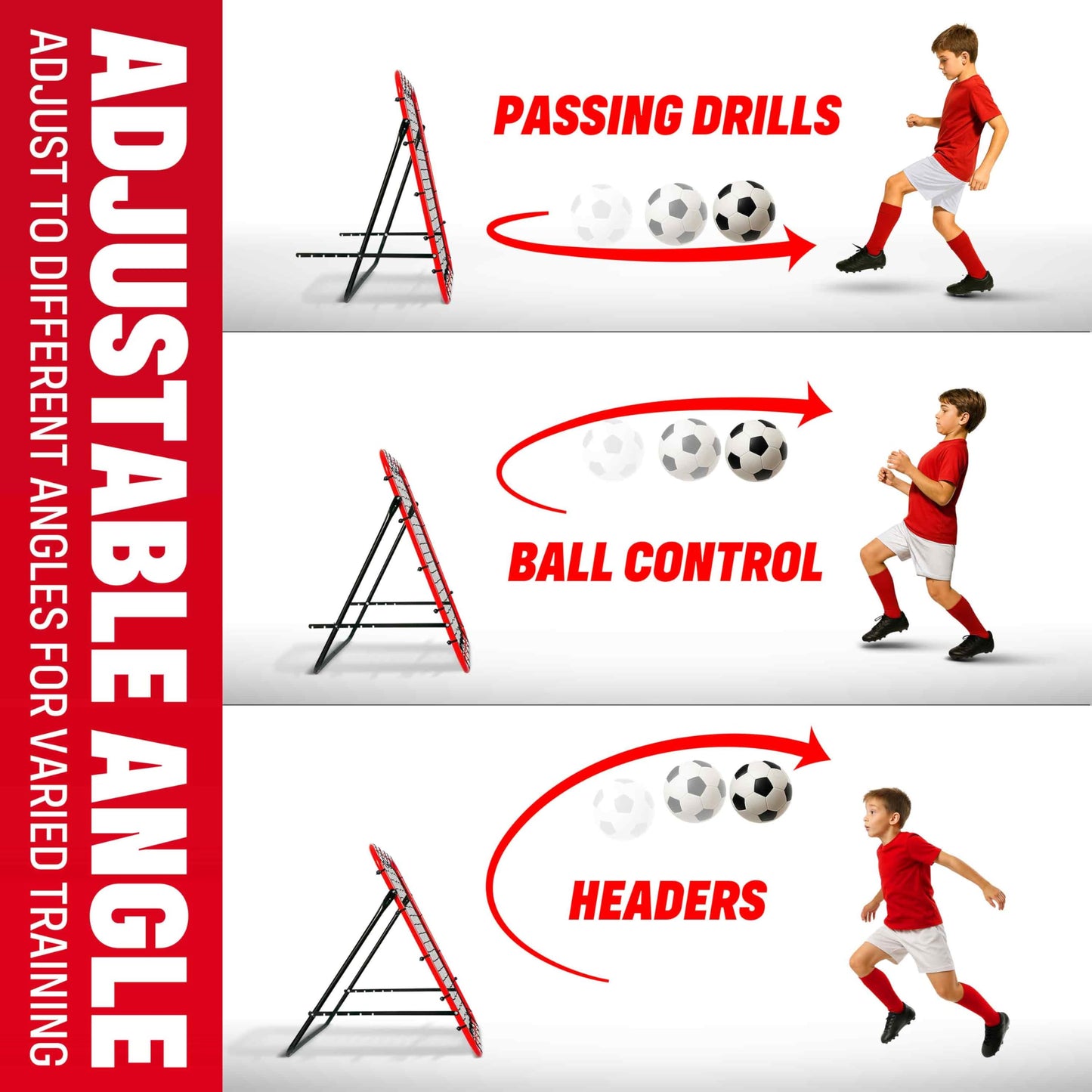 Soccer Training Equipment, Kickback 3.3X3.3FT - Football Training Gifts, Aids & Equipment for Kids, Teens & All Ages, Portable