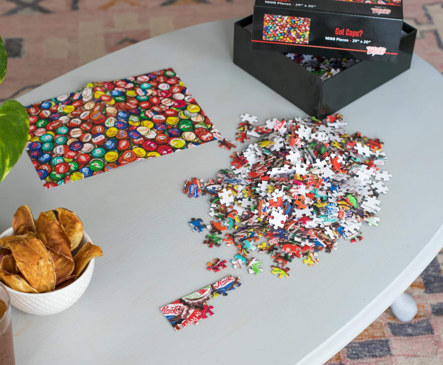 Got Caps? Soda Bottle Cap Puzzle for Adults and Kids | Difficult 1000 Piece Jigsaw Puzzle Toy | Fun Quarantine Gift | Interactive Brain Teaser