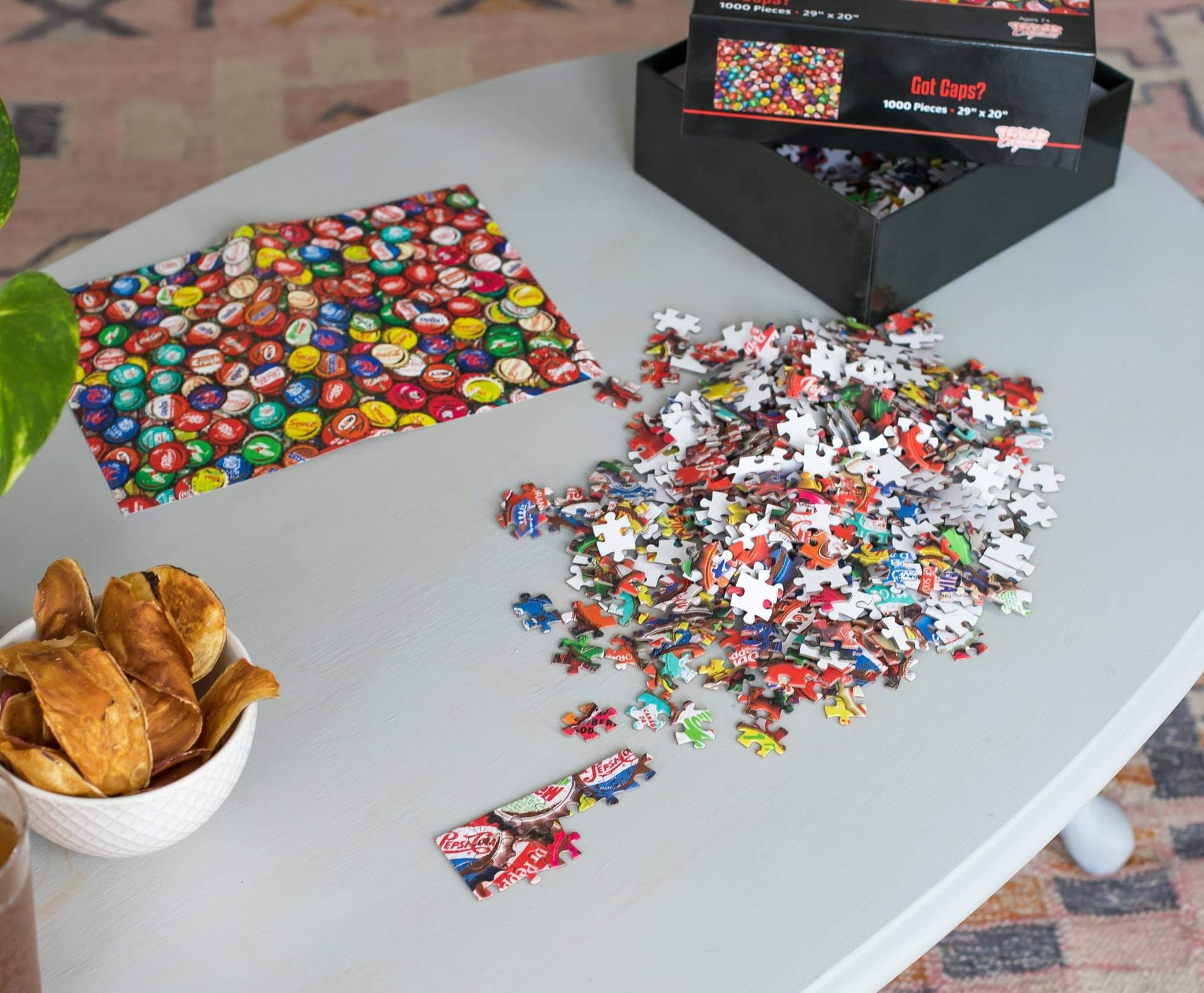 Got Caps? Soda Bottle Cap Puzzle for Adults and Kids | Difficult 1000 Piece Jigsaw Puzzle Toy | Fun Quarantine Gift | Interactive Brain Teaser
