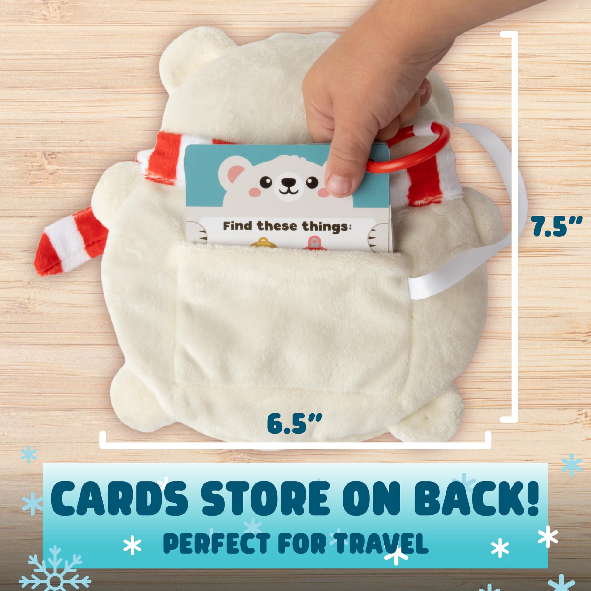 Chuckle & Roar Seek & Find Plush Polar Bear Game - Ages 3+, Multicolor, 1 Plush, 20 Cards - Portable Travel Toys - Screen Free Sensory Toys