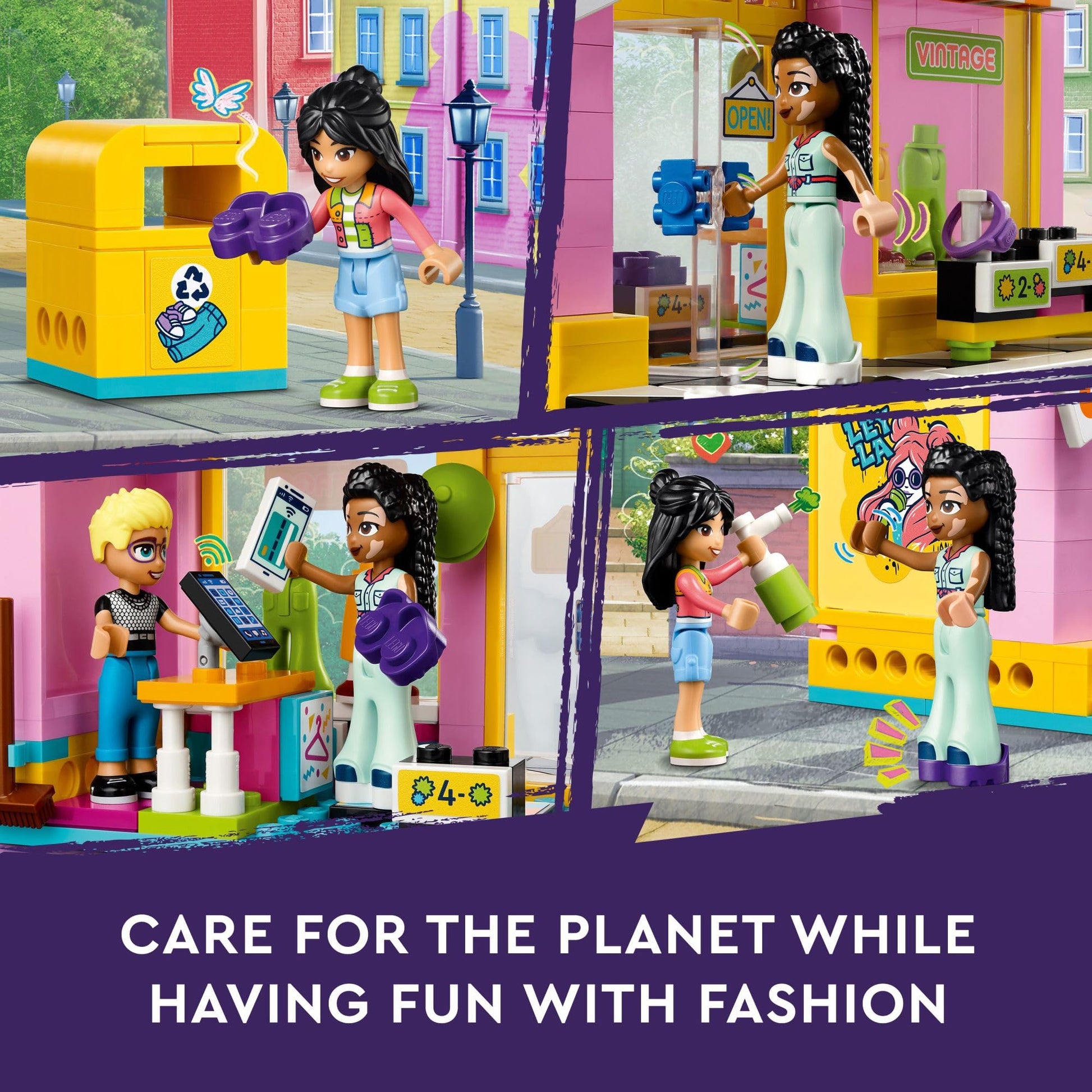 LEGO Friends Vintage Fashion Store, Social-Emotional Toy, Buildable Model, Role-Play Gift Idea for Kids Aged 6 Years Old and Up, Mini-Doll Characters