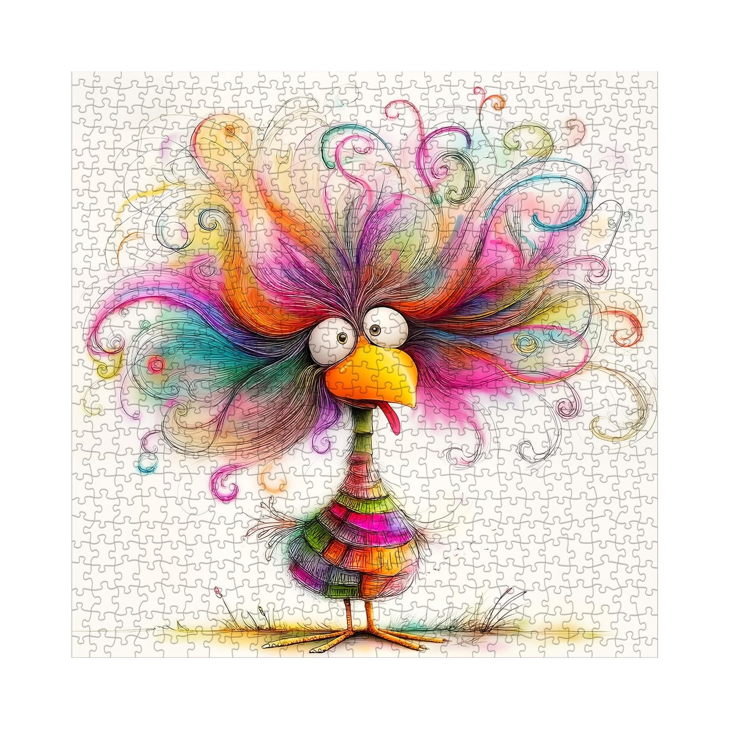 Larkipuzz Funny Cute Chicken Puzzles for Adults 1000 Pieces, Pretty Colorful Bird Jigsaw Puzzles, Art Challenging Difficult Animal Puzzle