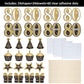 Blulu Birthday Party Decoration Set Golden Birthday Party Centerpiece Sticks Glitter Table Toppers Supplies, 24 Pack (80th)