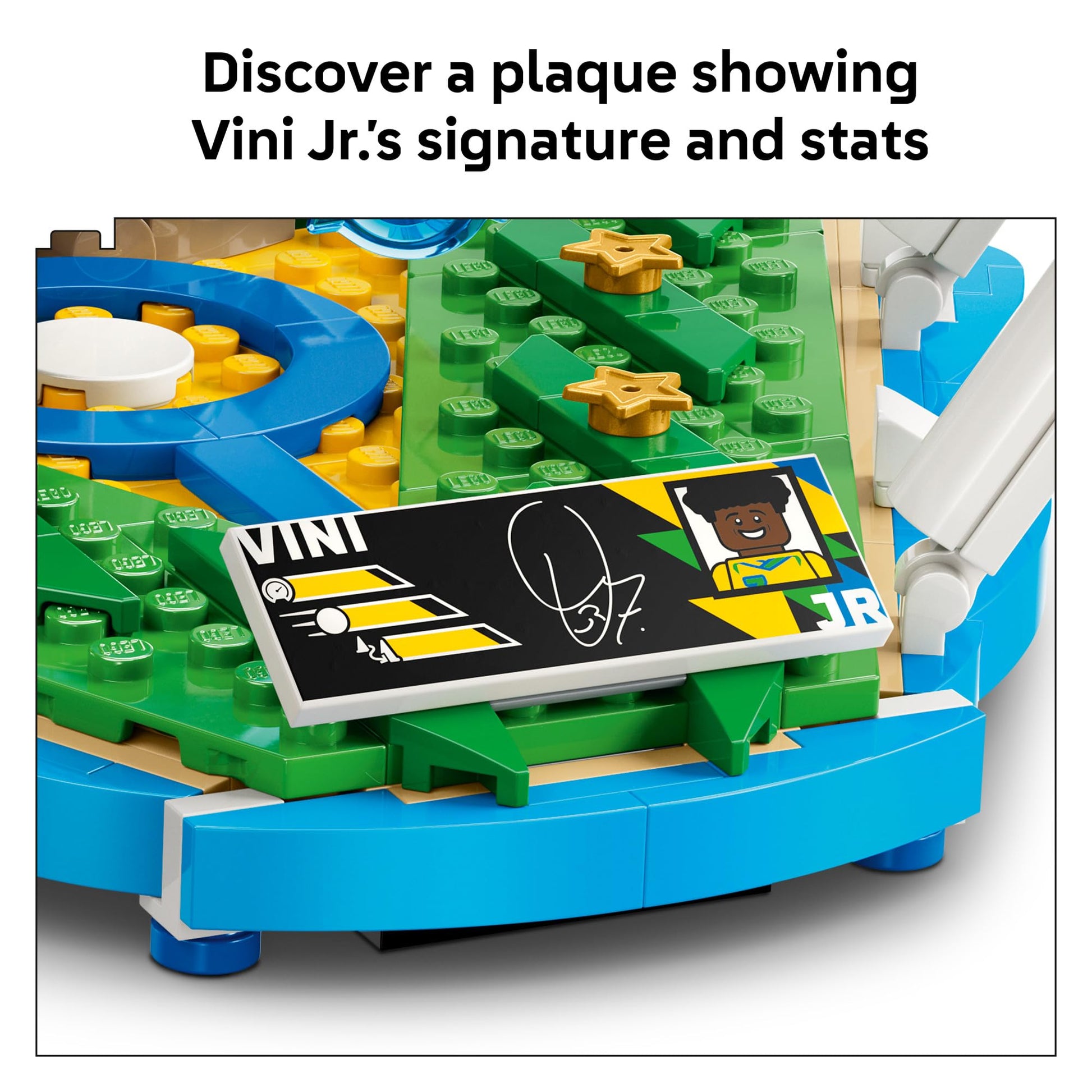 LEGO Editions Vini Jr. - Soccer Highlights - Building Set for Boys & Girls, Ages 10+ - Collectible Soccer Gift W/Plaque - Kids Bedroom or Shelf Decor