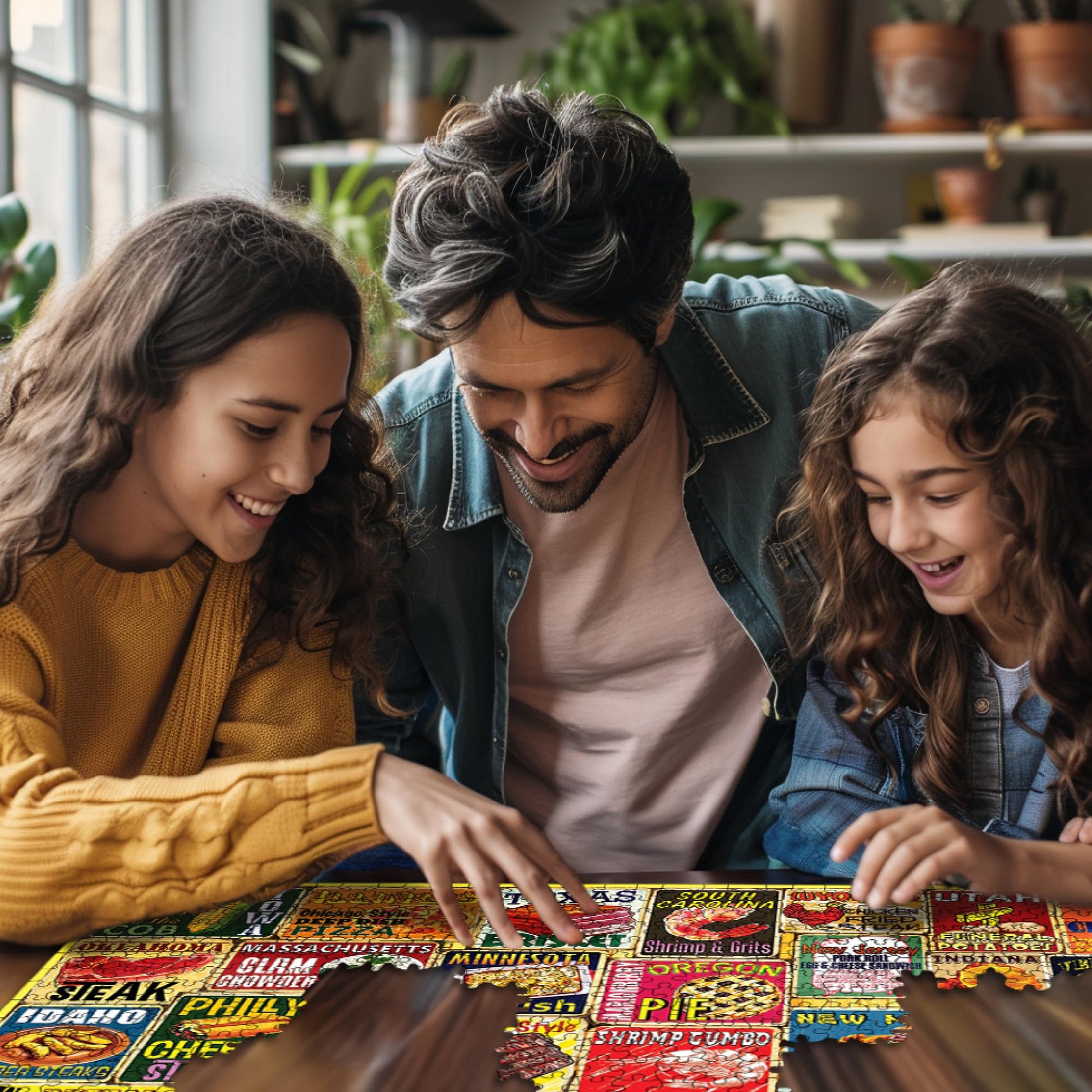White Mountain 1000 Piece Jigsaw Puzzle, Iconic State Foods