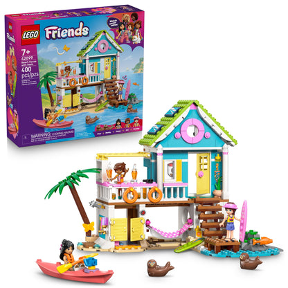 LEGO Friends Beach House with Seals Building Toy for Girls & Boys - Pretend Play Set for Kids, Ages 7+ - W/3 Minidolls, 2 Toy Animals, & Accessories
