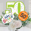 Big Dot of Happiness 50th Birthday - Cheerful - Colorful Party Centerpiece Sticks - Table Toppers - Set of 15