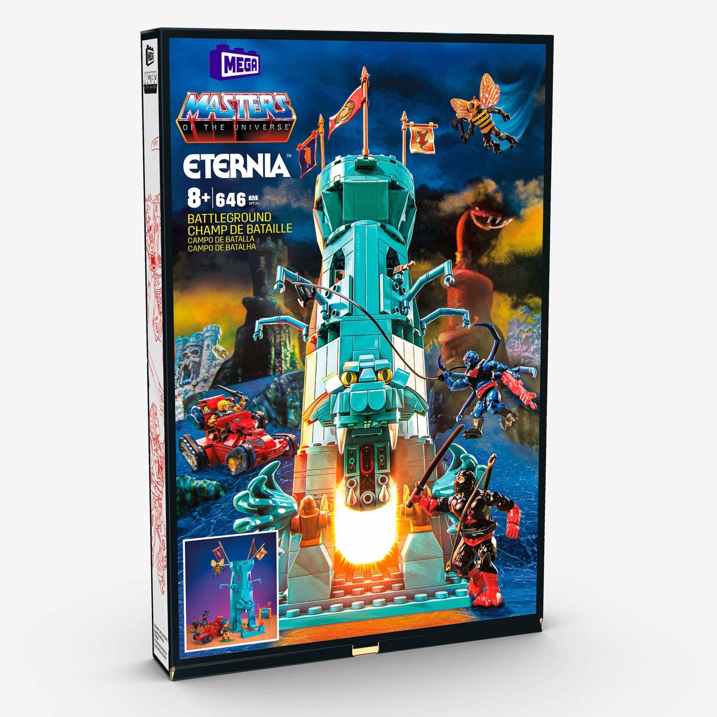 Mattel MEGA Masters of The Universe Eternia Battleground Toy Building Set, Small, HFF28