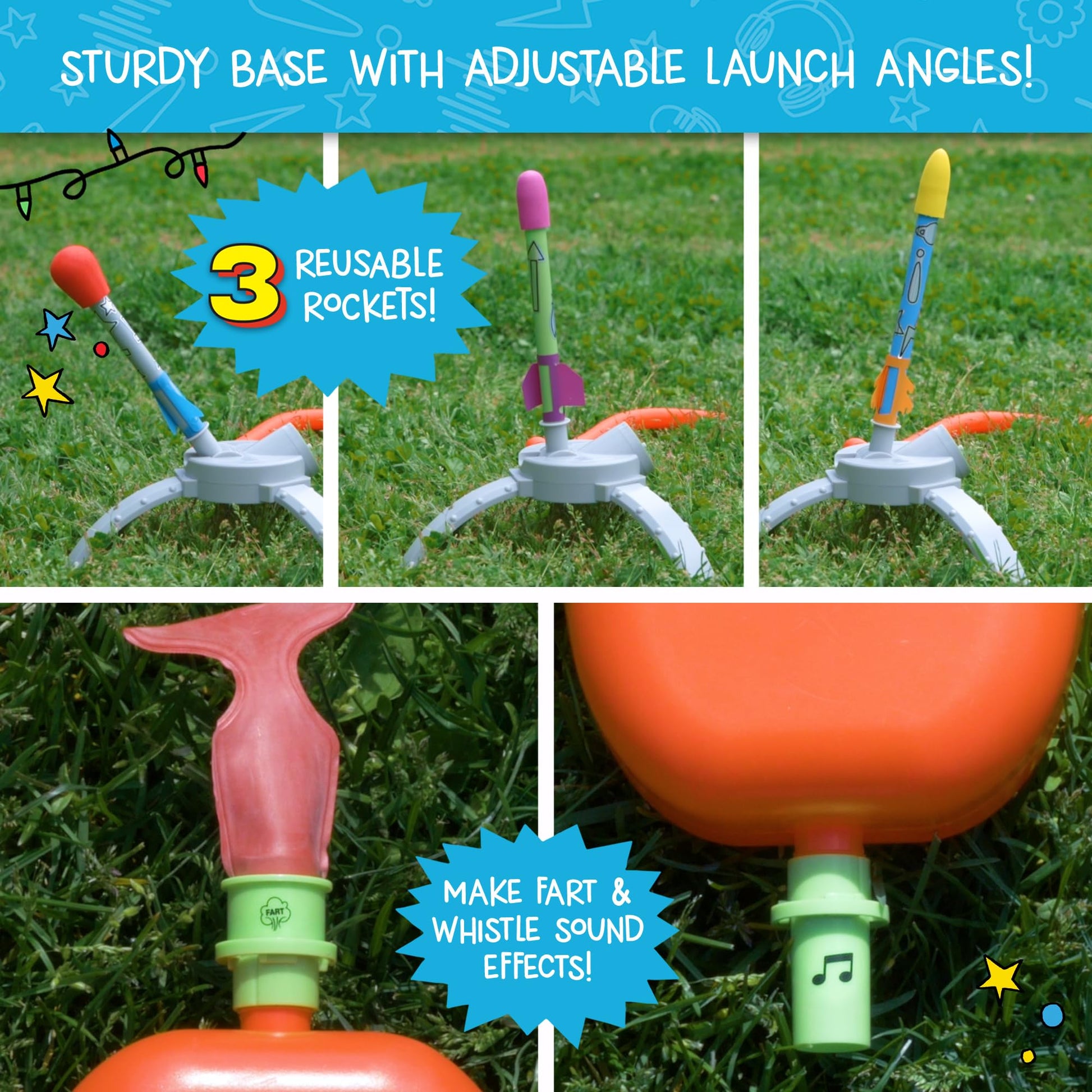 Wow in The World Ultimate HIGH-Flying AIR Rocket Launch Up to 100ft, Fun Sound Effects, Kids Outdoor Toy, Companion Audio Content, Bonus Reusable