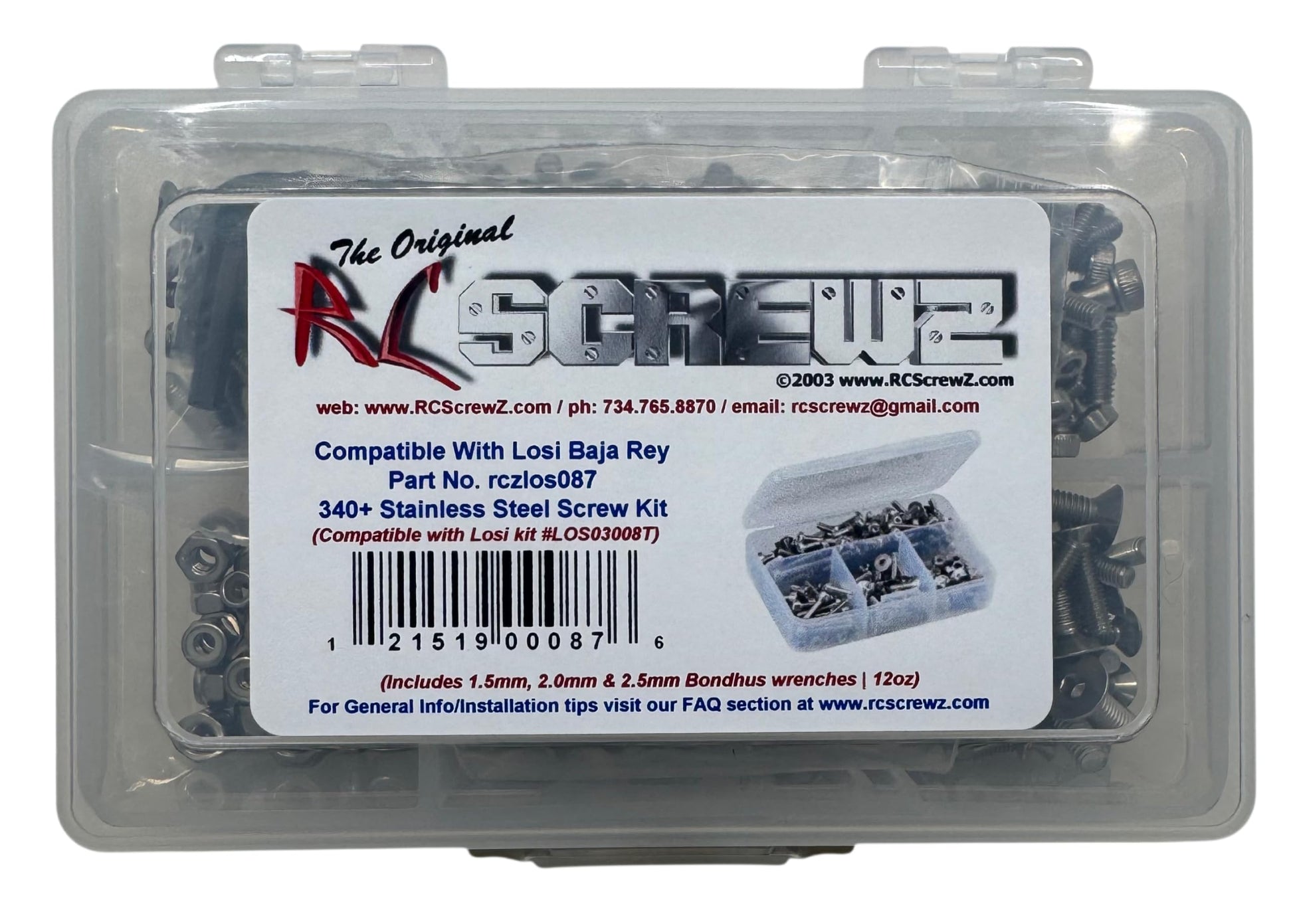 RC Screwz Compatible with LOS087 - Team Losi Baja Rey 1/10th Stainless Steel Screw Kit