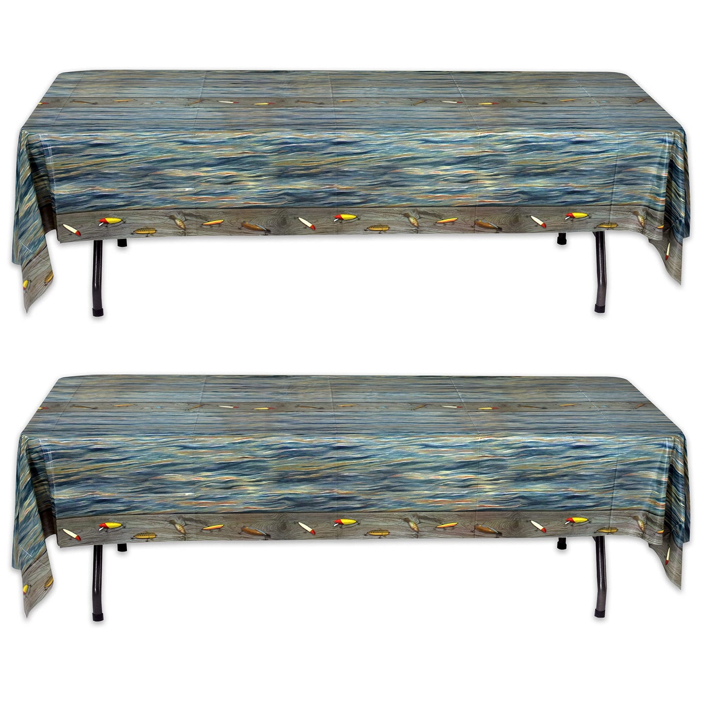 Havercamp Gone Fishing Table Covers (2 Covers)! 2 (54" x 108") Rectangular Heavy Plastic Covers. Check The Gone Fishin' Collection at The Store