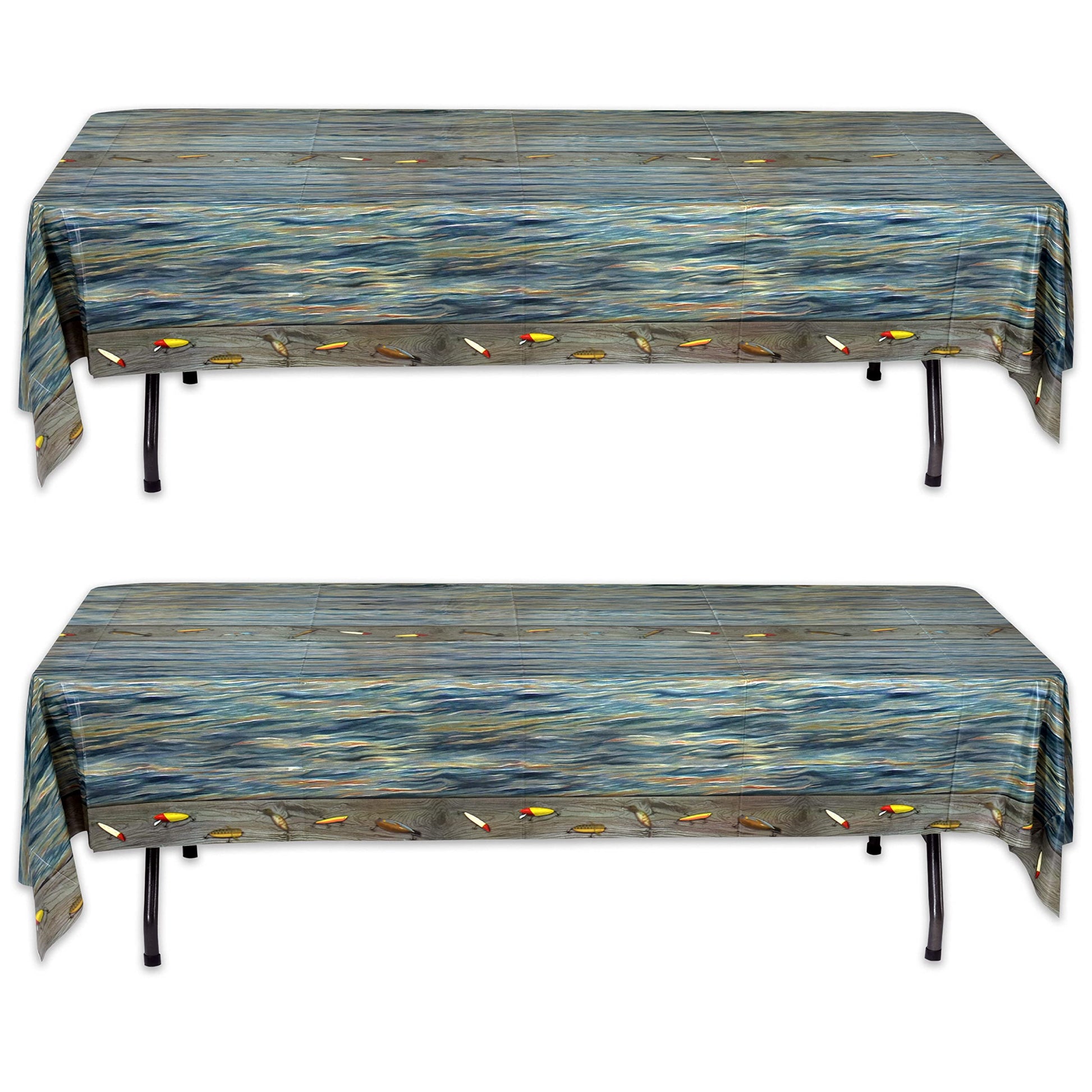 Havercamp Gone Fishing Table Covers (2 Covers)! 2 (54" x 108") Rectangular Heavy Plastic Covers. Check The Gone Fishin' Collection at The Store