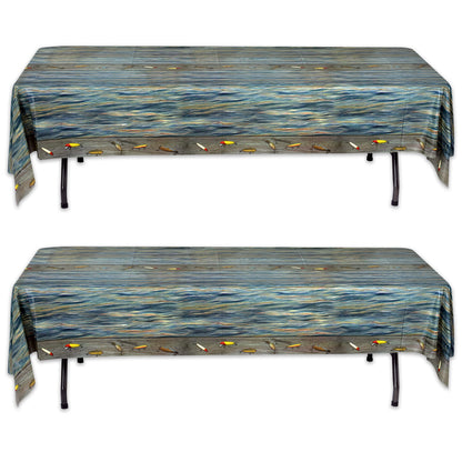 Havercamp Gone Fishing Table Covers (2 Covers)! 2 (54" x 108") Rectangular Heavy Plastic Covers. Check The Gone Fishin' Collection at The Store