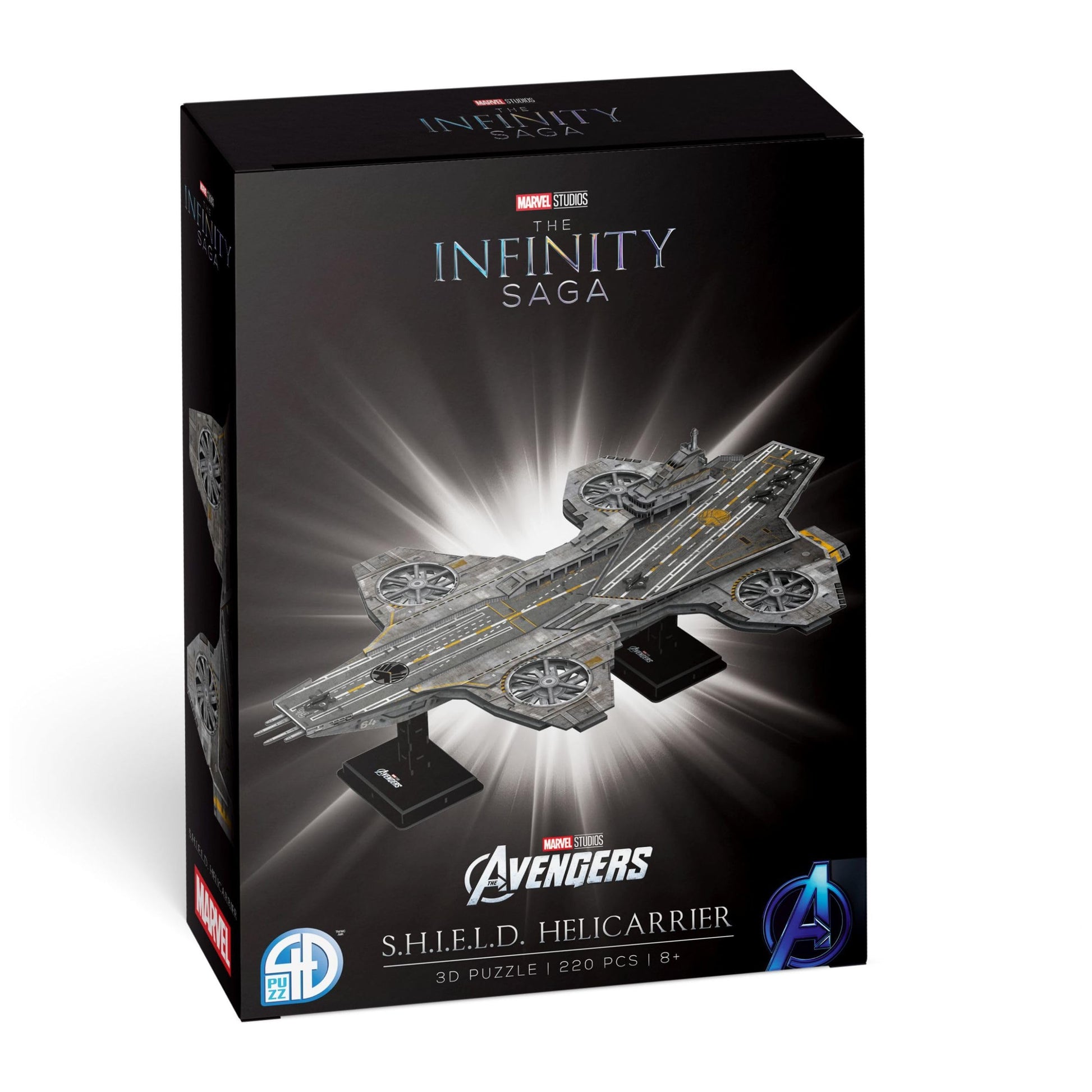 4D Build, Marvel Studios Avengers Helicarrier, 3D Puzzle Paper Model Kit, 220 Piece Paper Model Kit for Teens and Adults, Ages 8+