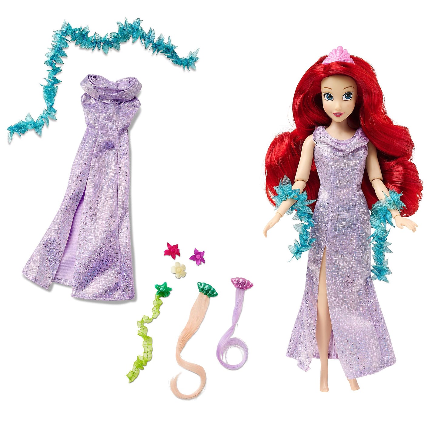 Disney Store Official Ariel Classic Doll Gift Set - Includes The Little Mermaid, Ursula & King Triton Dolls Plus More - Disney Classic Dolls &