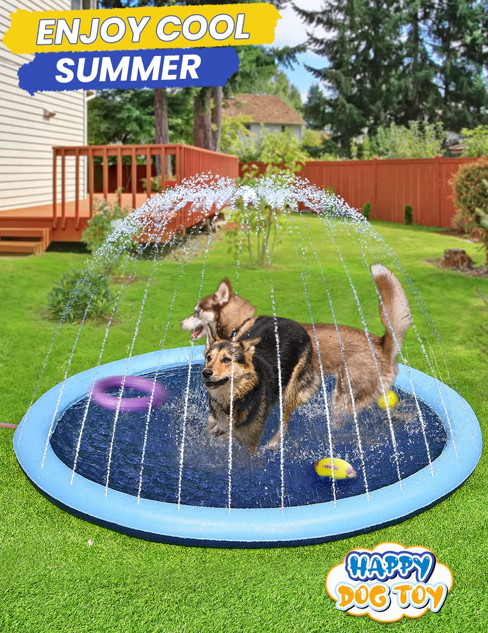 Splash Pad Non-Slip Dogs Cool Sprinkler Pool Extra Large Splash Pads