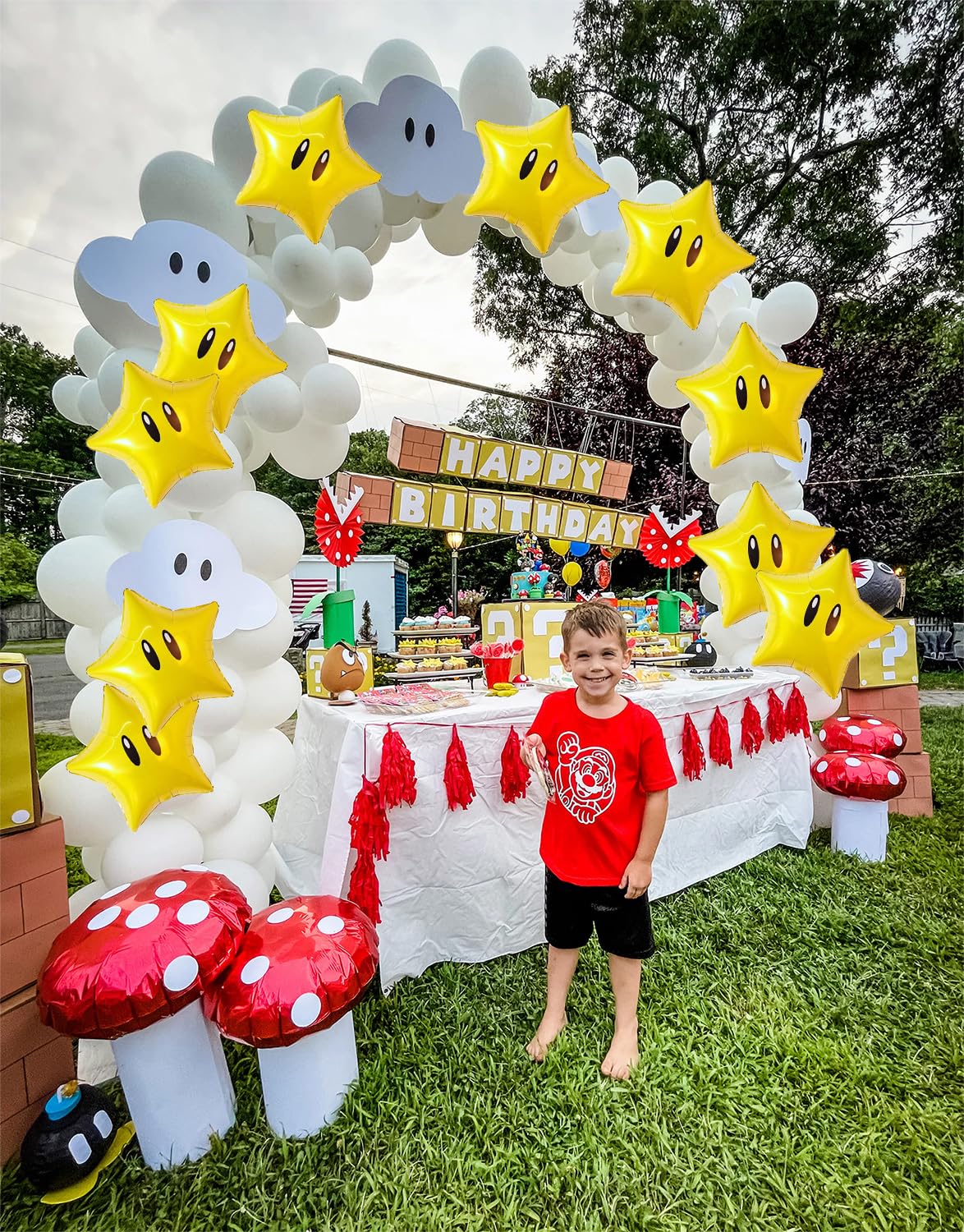 16PCS Foil Star Balloons, 40Inch Number 5 and Star Foil Balloons For Game Theme 5th Birthday Party Decorations Children Party Supply Party Decor ?5th?