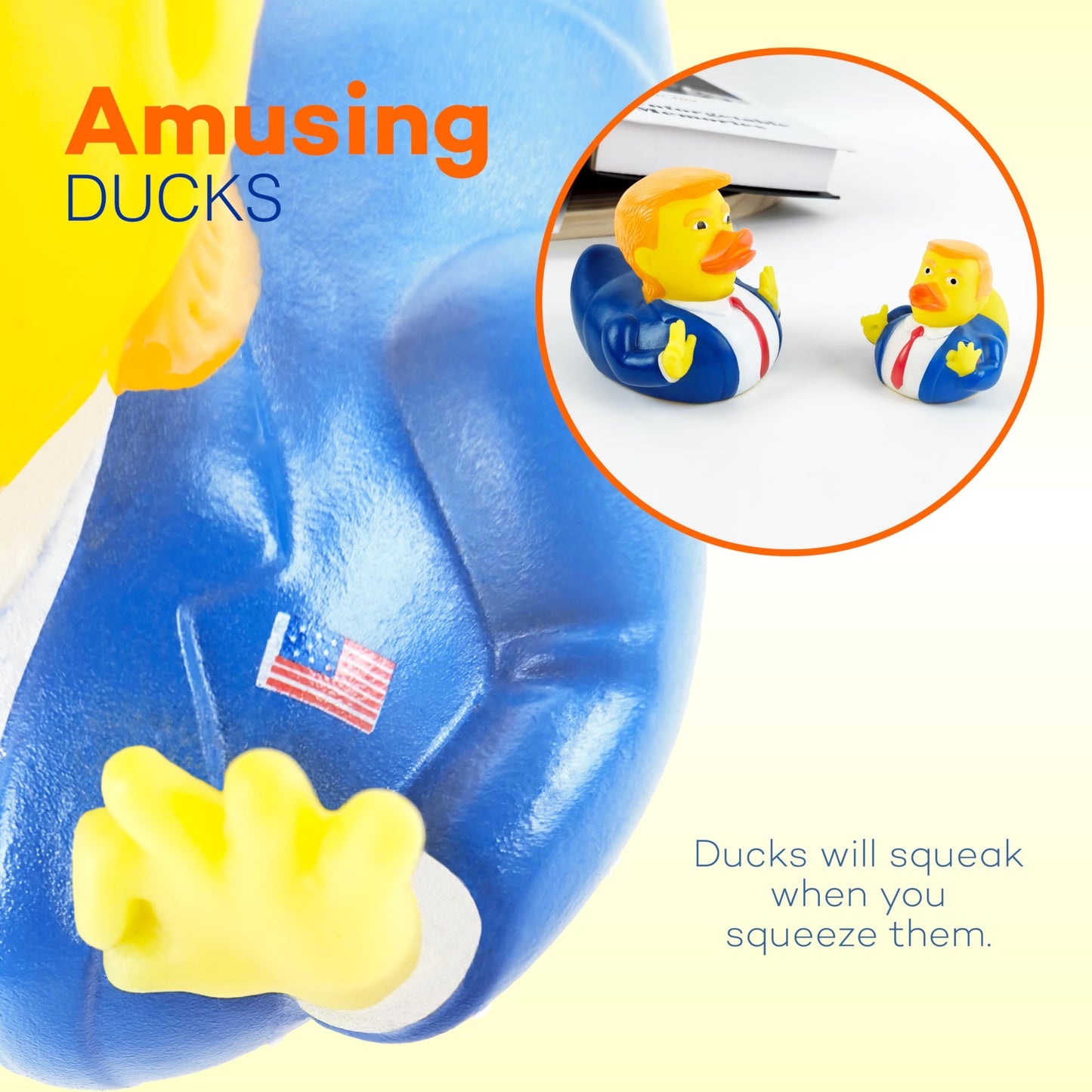 4E's Novelty Large Rubber Duck - 3.15 Inch Rubber Duck , 1 Piece - Great for Jeep Ducking, Bath Tub Toys Christmas White Elephant Exchange Gag Gift