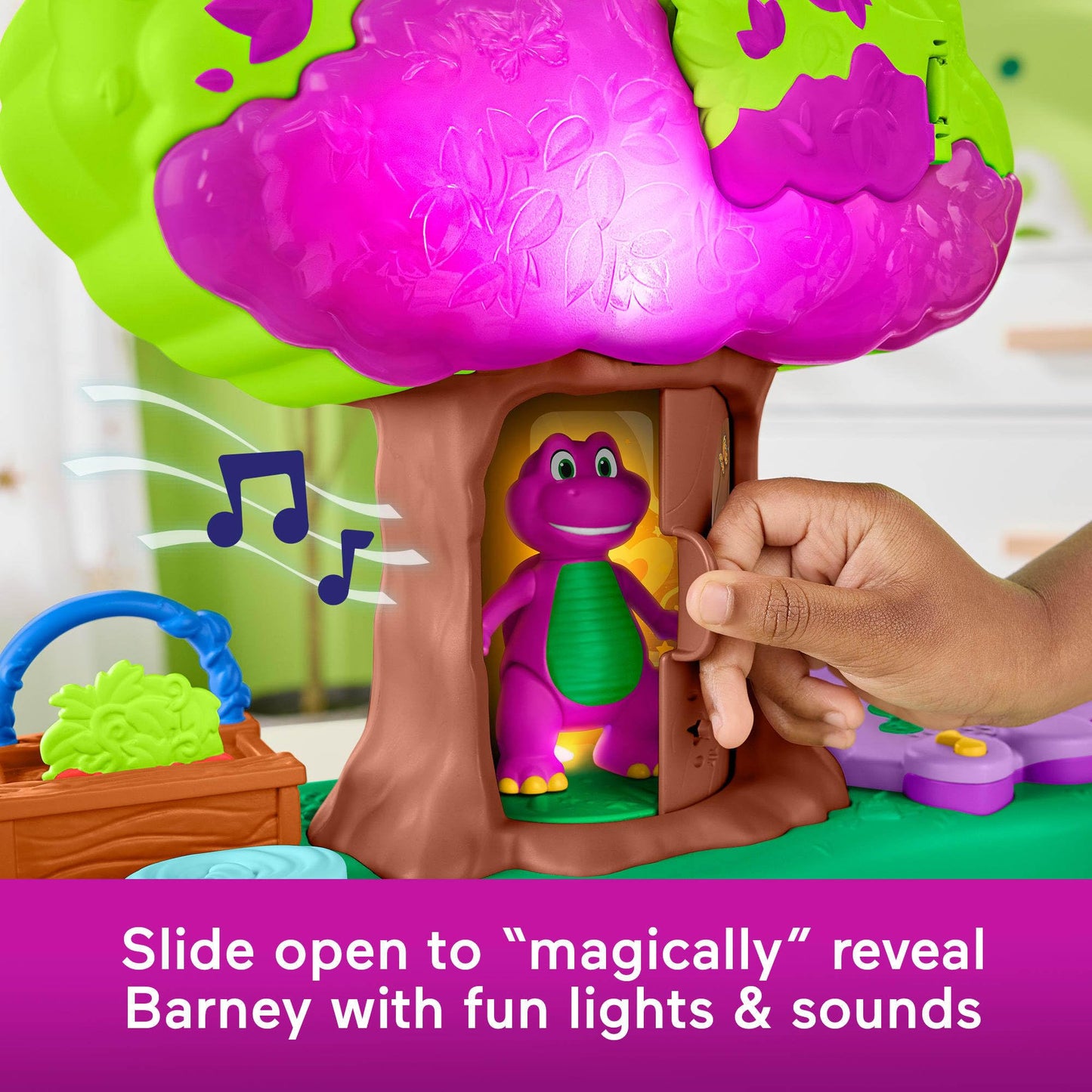 Barney World Preschool Toy Lights & Sounds Treehouse Playset with Figures for Pretend Play Kids Ages 3+ Years