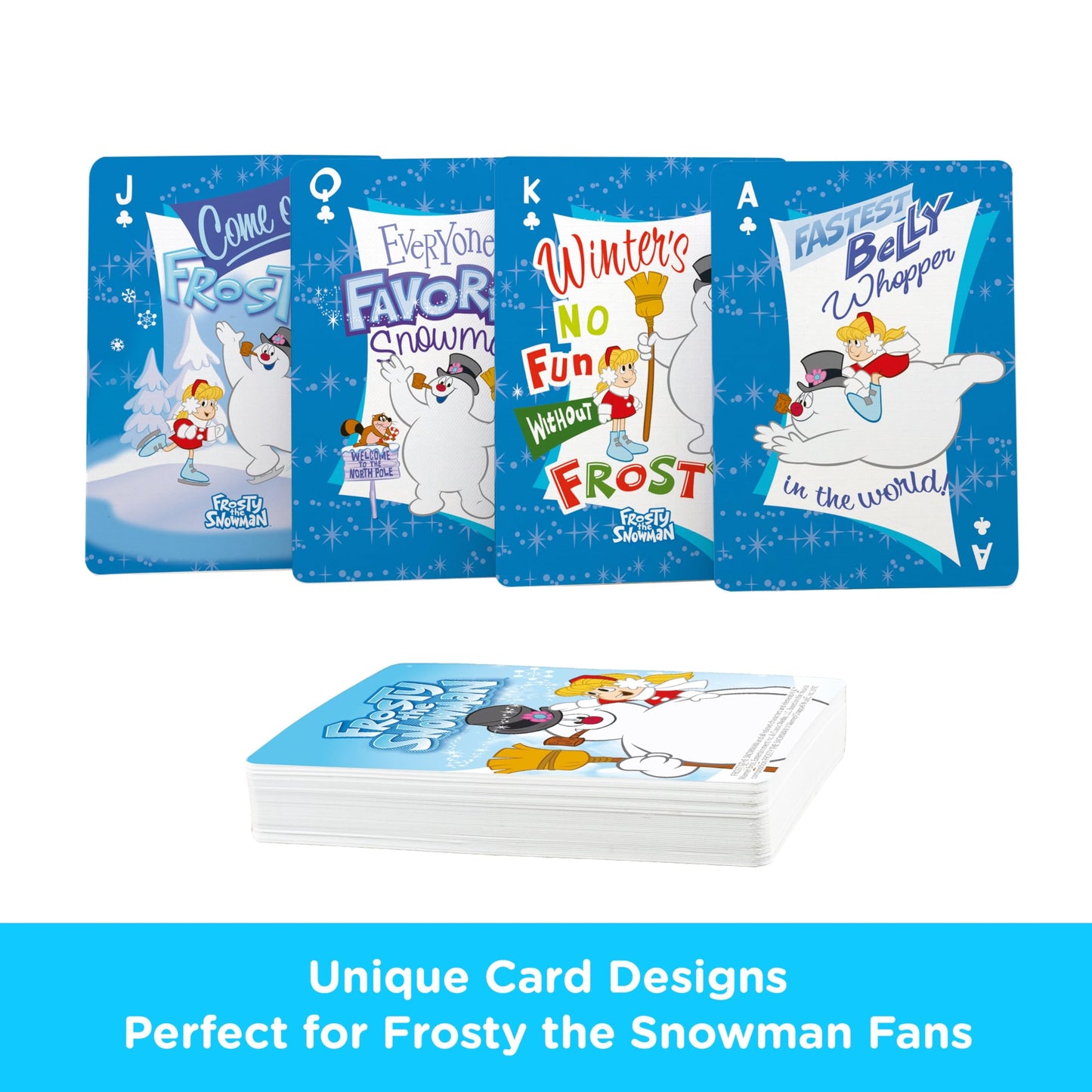 AQUARIUS Frosty the Snowman Playing Cards - Frosty Themed Deck of Cards for Your Favorite Card Games - Officially Licensed Frosty the Snowman